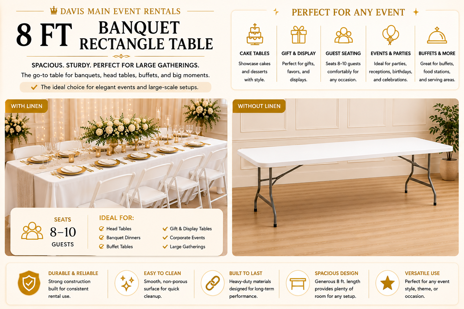 Rectangle Tables (6 FT & 8 FT)