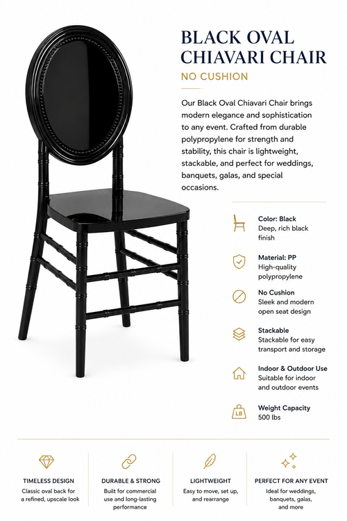 Black Oval Chivari Chair
