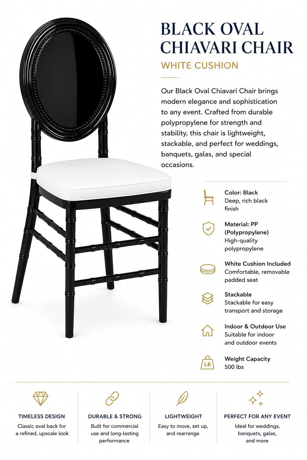 Black Oval Chivari Chair