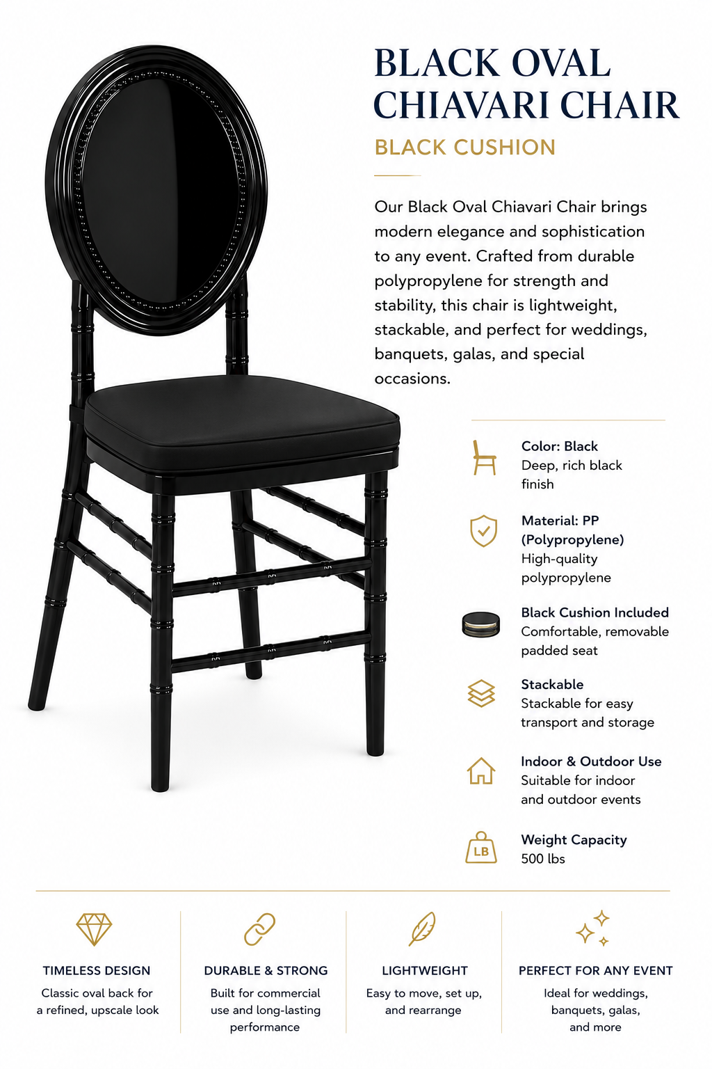 Black Oval Chivari Chair