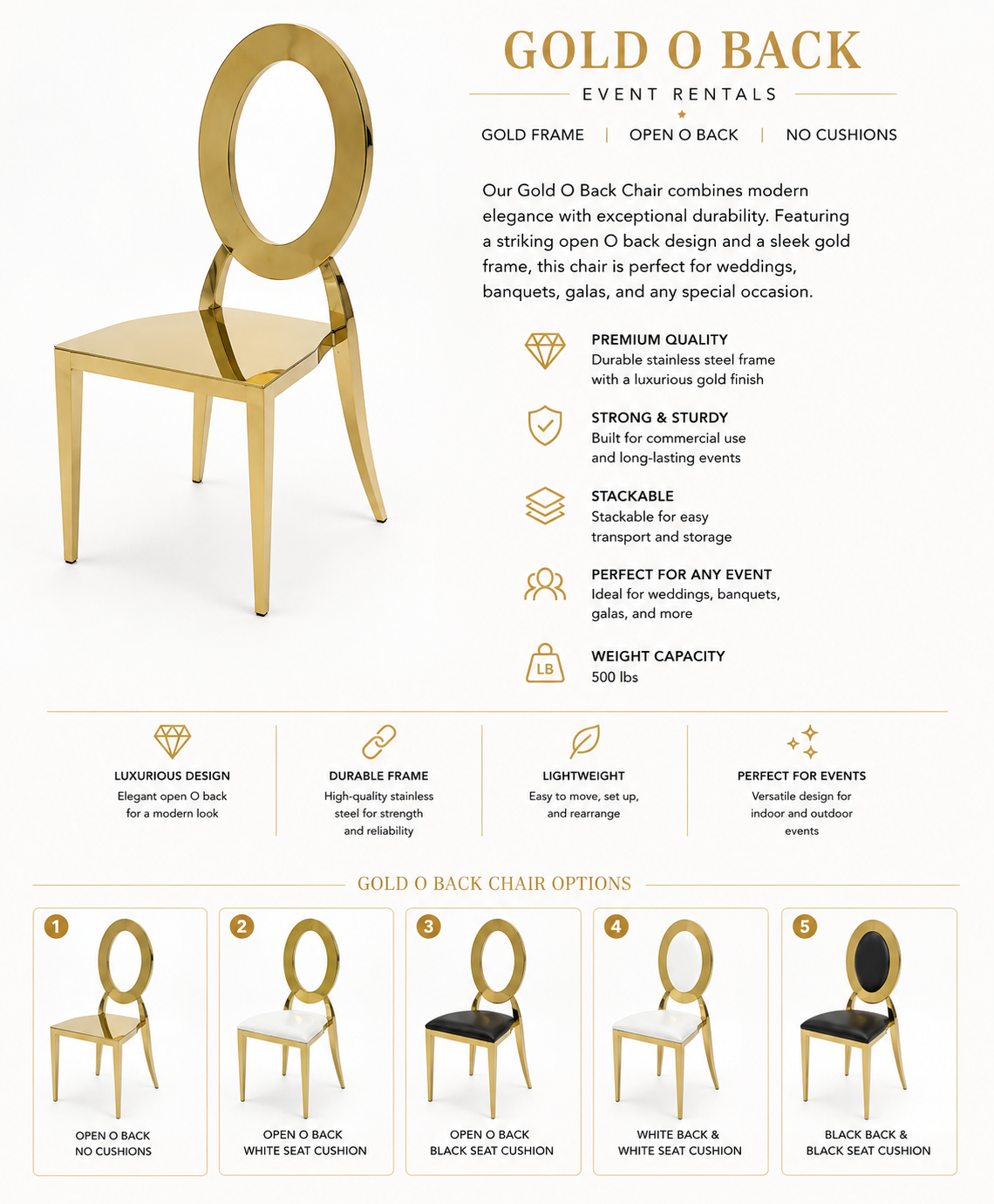 Gold O Back Chair