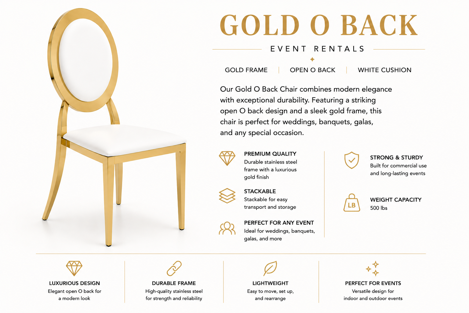 Gold O Back Chair