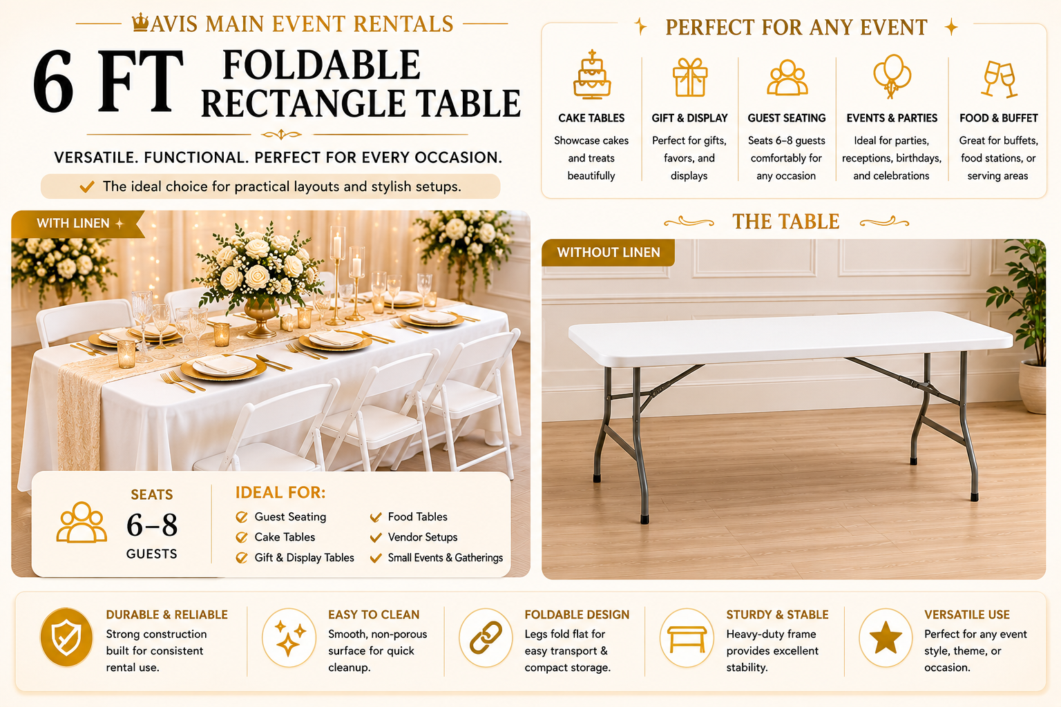 Rectangle Tables (6 FT & 8 FT)